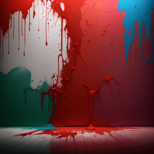 AI generated: A title screen with dynamic movement. The scene starts at a colorful paint-covered wall. Suddenly,re...