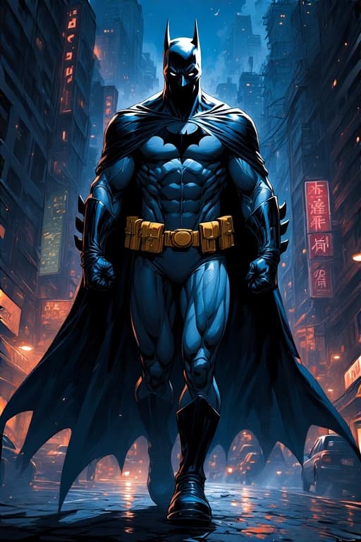 AI generated: Batman in Night City