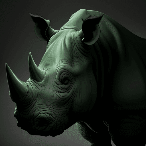 AI generated: An evil green rhinoceros