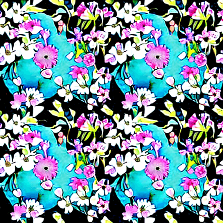AI generated: create a seamless floral repeat pattern, isolated watercolor of bundle of wild flowers on white back...