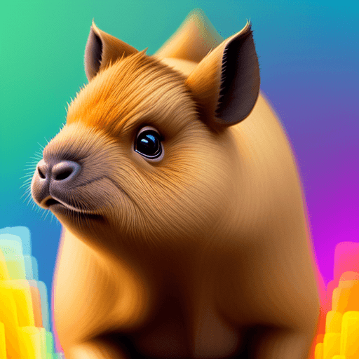 AI generated: High quality photo of capy bara that would suit profile picture psychadelic style