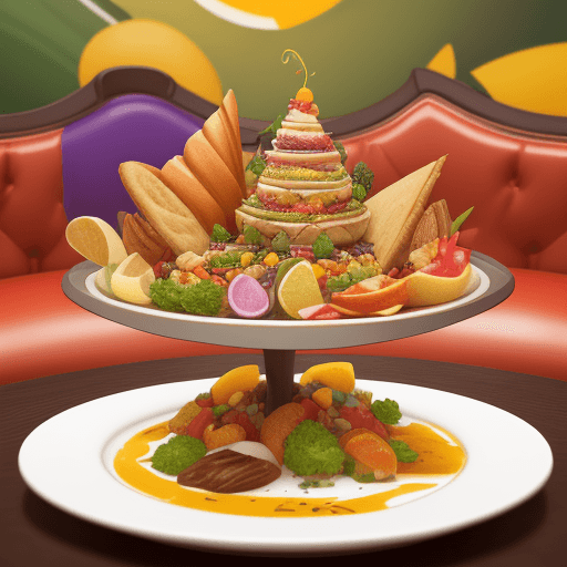 AI generated: i would like you to create me a restaurant company logo with a picture of a nice plate of food with ...