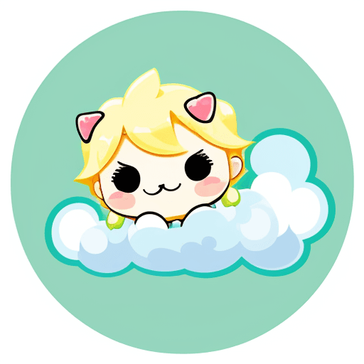 AI generated: A vector image of a cute cartoon cloud, vibrant colors, in the style of cute kawaii, clip art sticke...