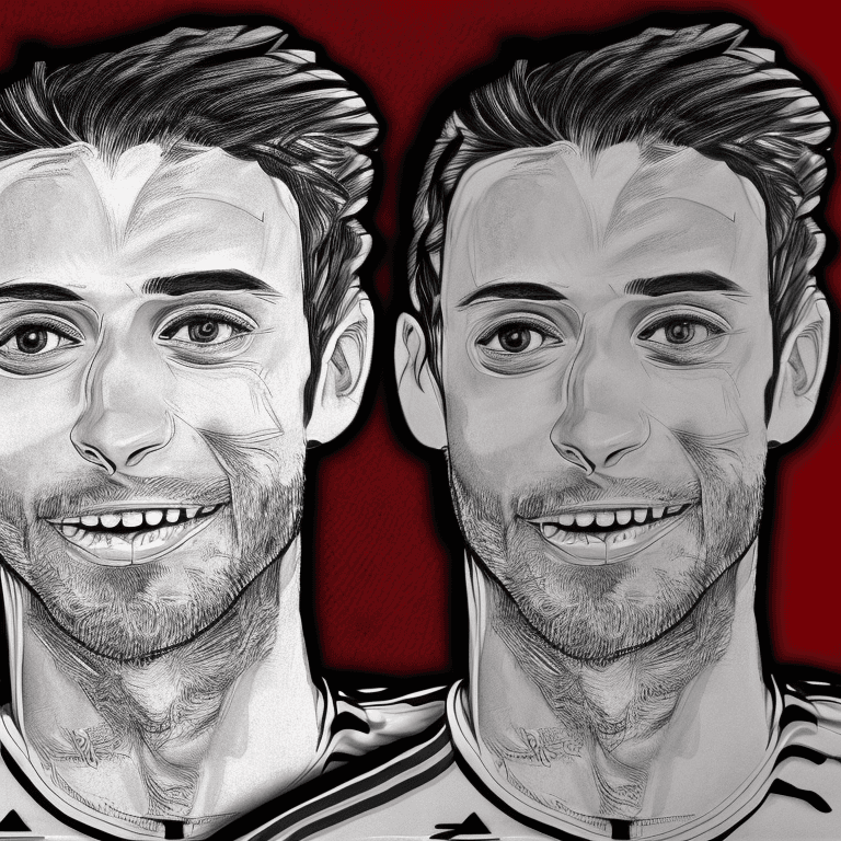 AI generated: Claudio Marchisio (2d, pencil sketch, crisp edges, bold cartoon-style outlines:1.4)