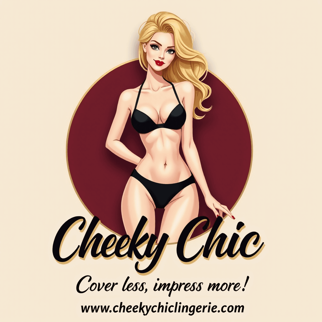 AI generated: A unique, stylish 3D corporate logo for women's underwear startup Cheeky Chic. The main character is...