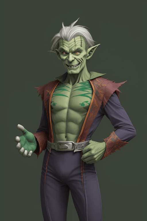 AI generated: 1man, solo, (very old male green goblin:1.4), (very old male green goblin body:1.1), (very old male ...