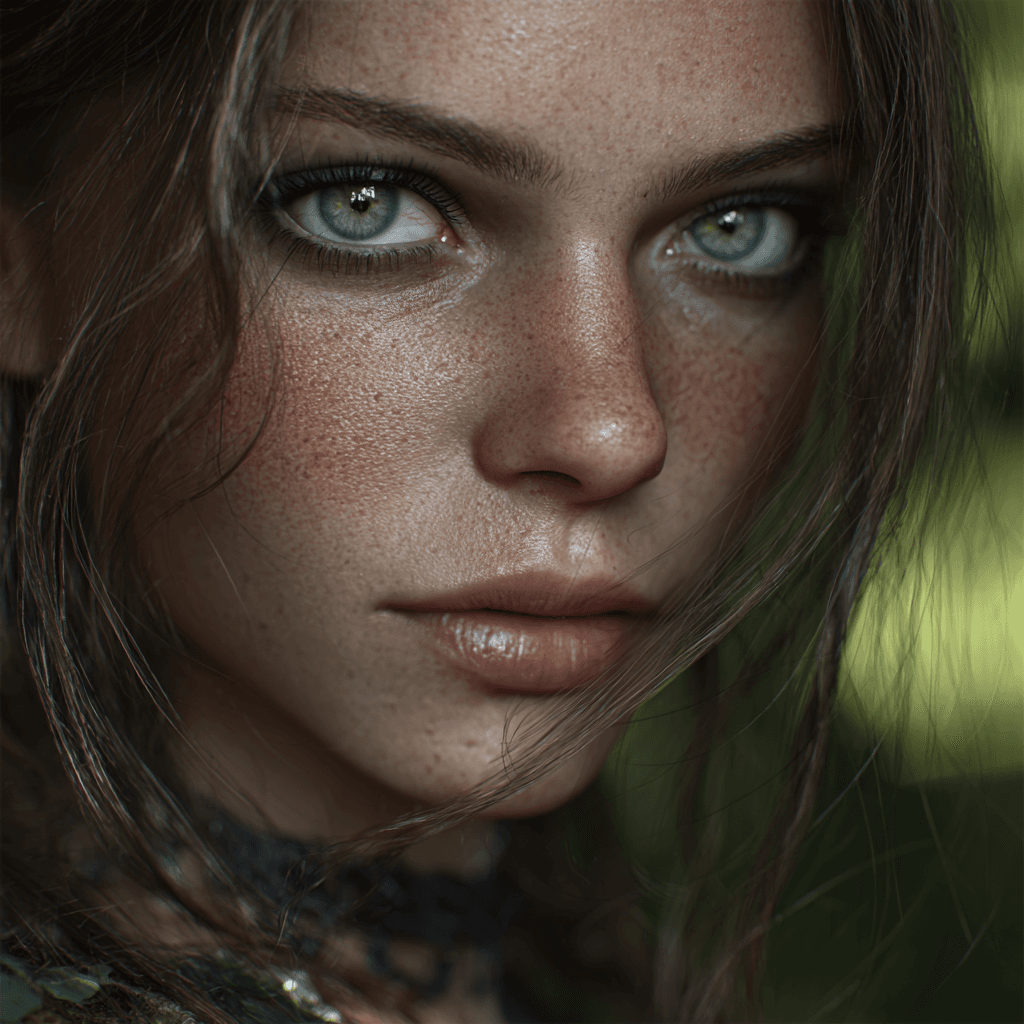 AI generated: ultra photo realistic female in a forest wilderness