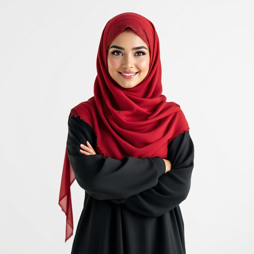 AI generated: full shot .a curvy arab woman with ((large rump:1.53)), and narrow waist, thick legs.cute face with ...