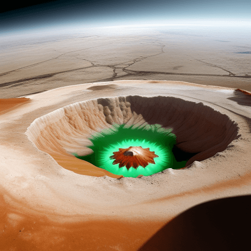 AI generated: Photo of a hyper realistic Darvaza gas crater