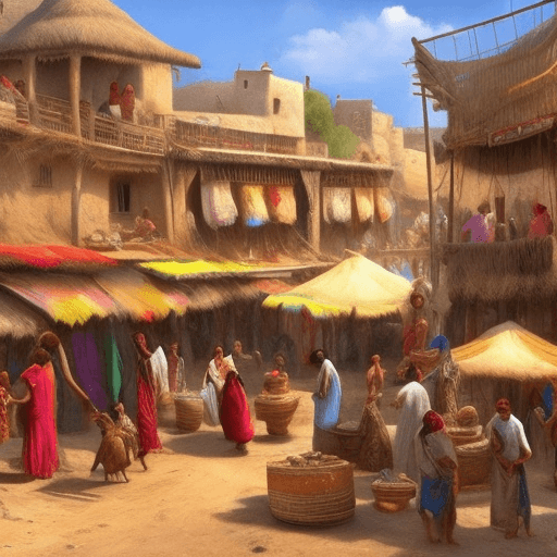 AI generated: Bazaar, a lot of gypsies, hd