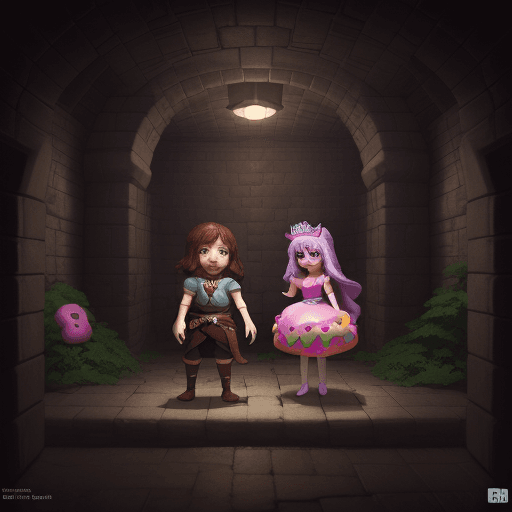 AI generated: High resolution photography Dungeon Crawler Carl and Princess Donut