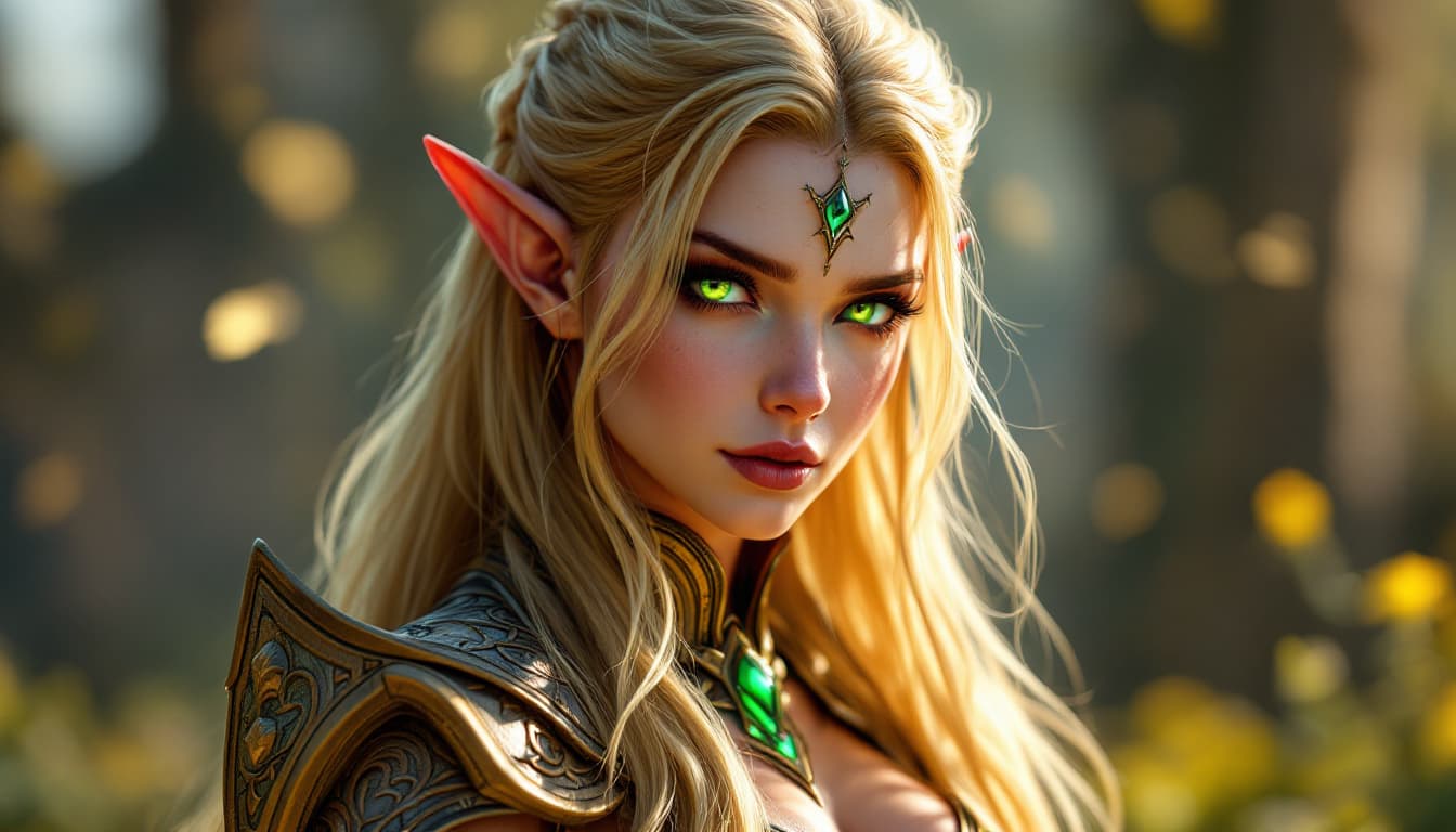 AI generated: (Full body), Small, highly detailed Blood elf, dressed in alluring Sin'dorei attire, World of Warcra...