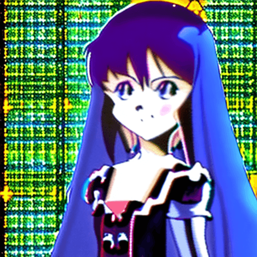 AI generated: Gothic girl, 1980s anime film