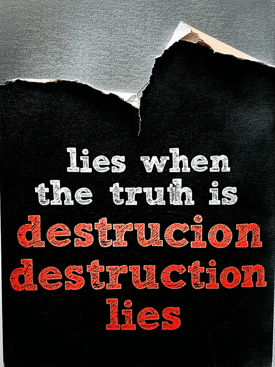AI generated: lies when the truth is destruction lies