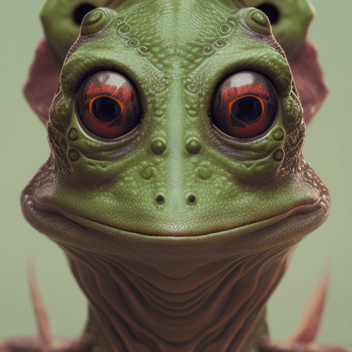 AI generated: d&d woman portrait. frog head, creatures, intricate artwork . octane render, trending on artstation,...