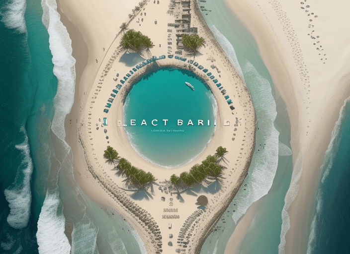AI generated: ((A R T)) word, beach landscape, sea, text with Infectious disease, mix background), setting top vie...