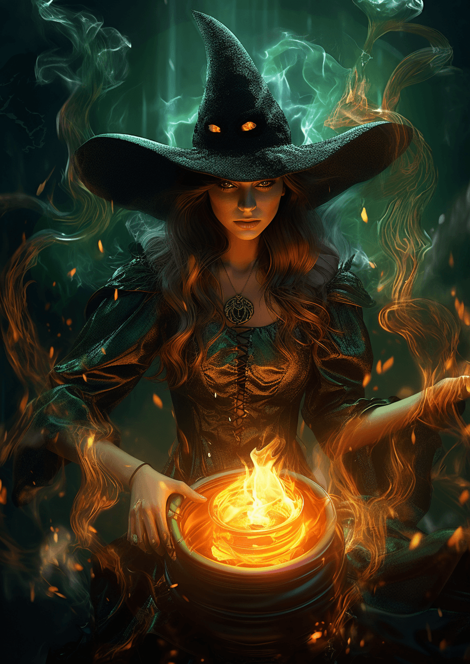AI generated: halloween witch halloween witch halloween halloween halloween witch, in the style of photobashing, c...