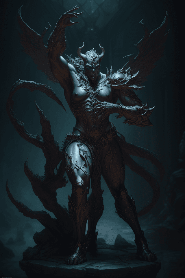 AI generated: The Legendary Spawn, intricate statue pose details, magical fantasy, volumetric lighting, beautifull...