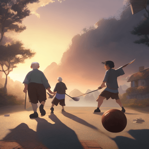 AI generated: board game cover of old people doing sport, 
dramatic light, 
pale sunrise, 
cinematic lighting, 
ba...