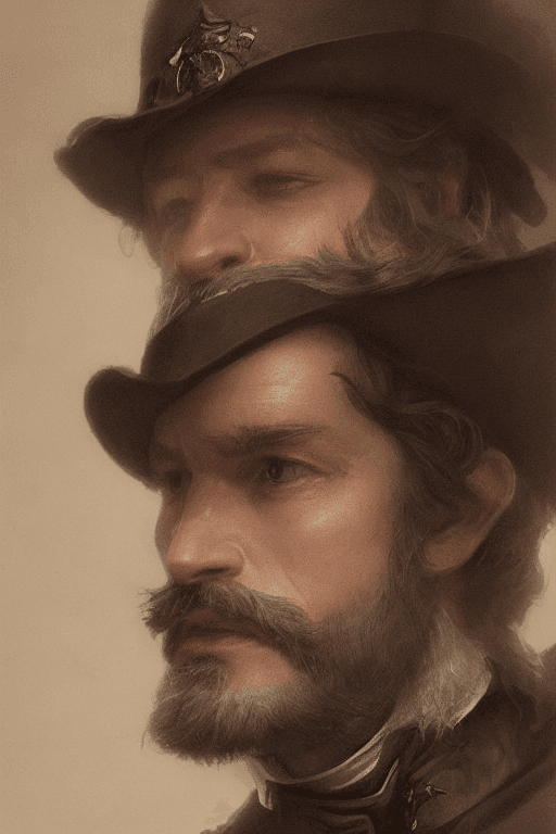 AI generated: intricate details, smooth skin, perfect portrait, portrait:1, portrait of a rugged 19th century man ...