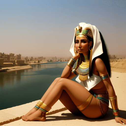 AI generated: An Egyptian woman by the Nile