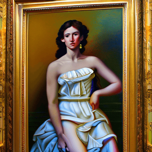 AI generated: Masterpiece, Stunning Full Body Portrait Of a Gorgeous lady, sultre elegance, in white marble hall, ...