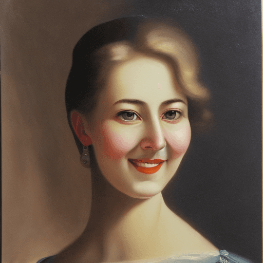 AI generated: ultra-fine painting, a woman aged 30, elegant smile, 3/4 side face, full body
