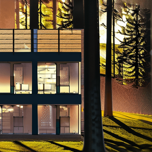 AI generated: 
a hyper-realistic photo of a house where walls are made of windows in mid-century modern style at s...