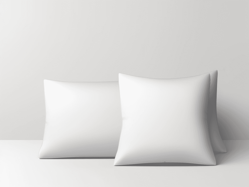 AI generated: mockup template with two white blank pillows:: --ar 3:2 --v 5 --quality 2