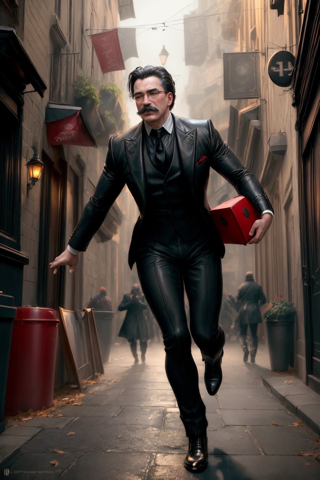 AI generated: man in an exhilarating sprint towards the viewer, This scene should burst with energy and excitement...