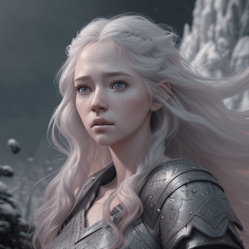 AI generated: winds of winter, au naturel, grey eyes, hyper detailed, digital art, trending in artstation, cinemat...