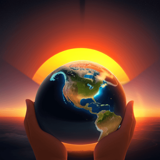AI generated: World coming up over the horizon like a sunrise, Open Source Contributions, technology