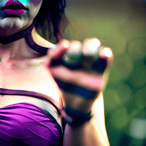 AI generated: gothic girl with huge breast and heavy makeup, RTX, front facing wide POV, scandalous , outdoors, so...