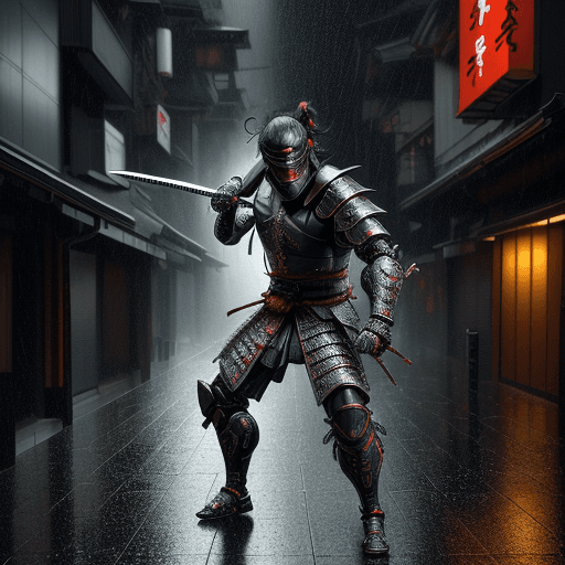 AI generated: futuristic samurai armored ninja wielding sword, full body, insanely detailed and intricate, photogr...