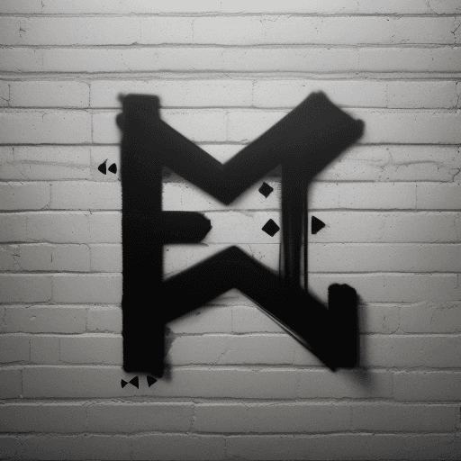 AI generated: "Negative-style graffiti text 'M13' painted on a dark brick wall, featuring large, puffy letters wit...