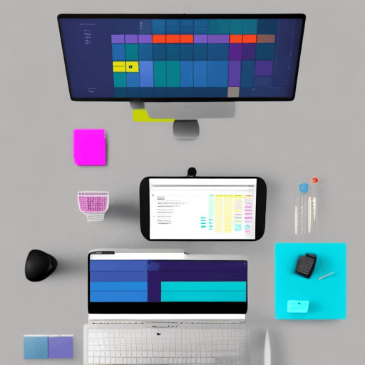 AI generated: A clean and organized workspace with a computer screen displaying your project management tool inter...