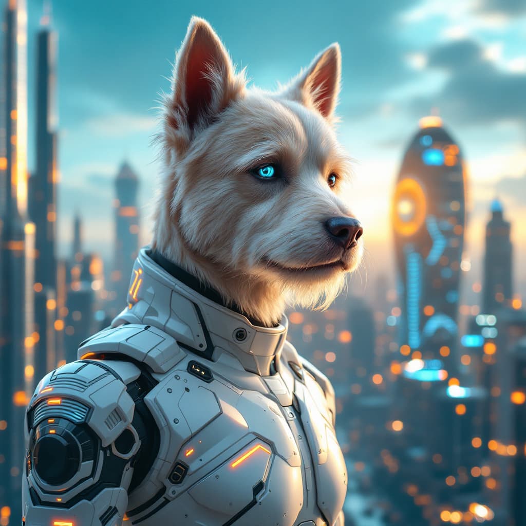AI generated: Un personaje futurista proveniente del año 3000 en adelante, con un diseño avanzado y vanguardista. ...