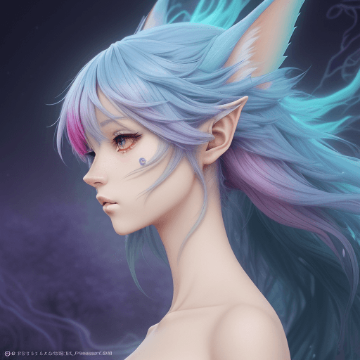 AI generated: Create a non-human, anime-style character for a profile picture. Imagine a fantastical creature with...