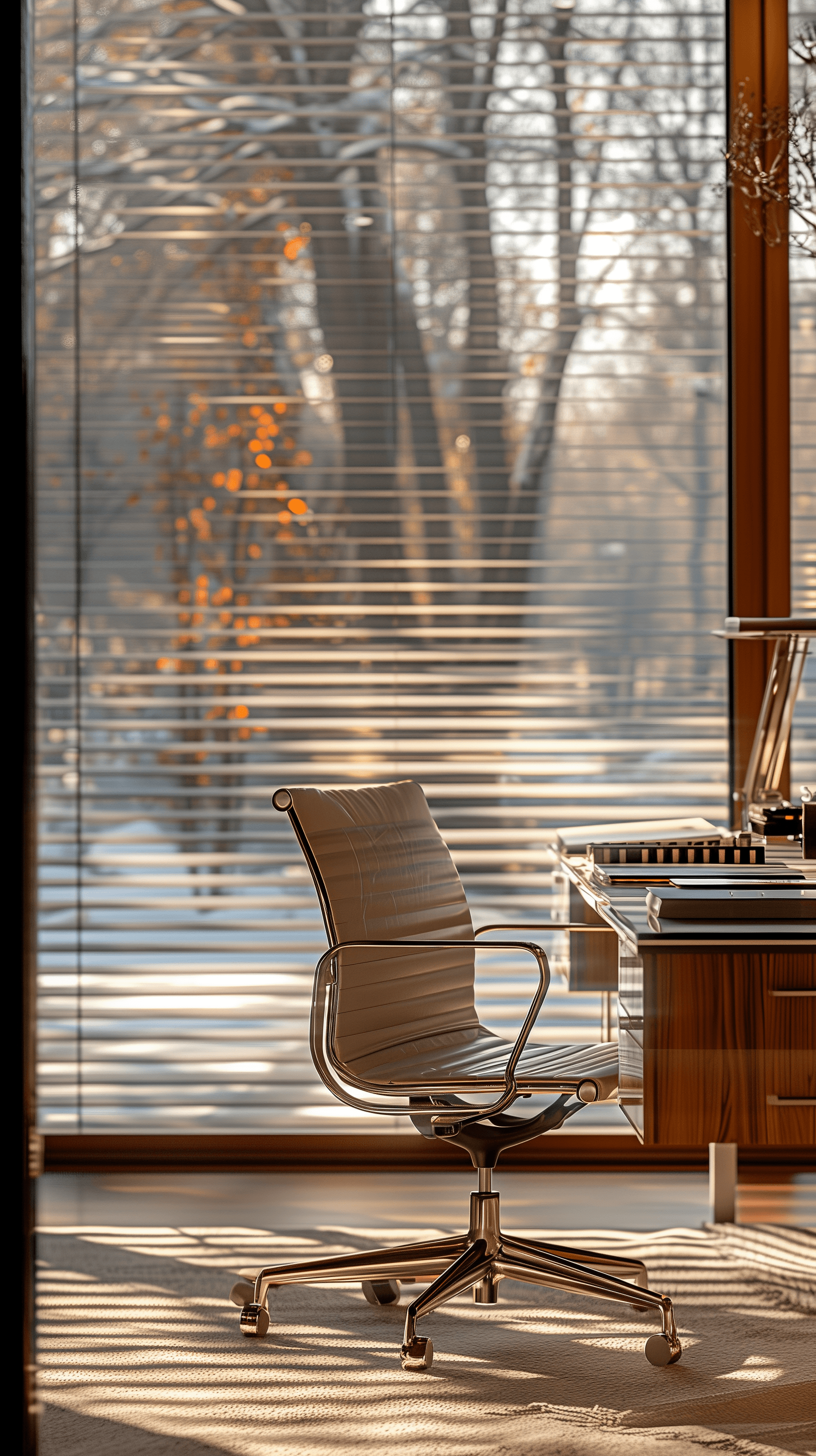 AI generated: architectural photography, perspective, visualize a sophisticated and contemporary interior through ...