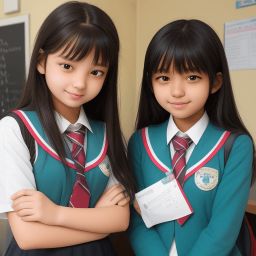 AI generated: 2 girl students