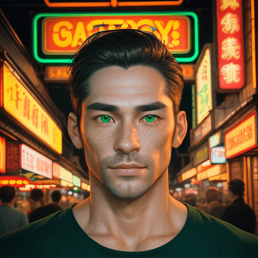 AI generated: realistic portrait of very beautiful man in his thirties, an older guy with paper white skin,asian m...