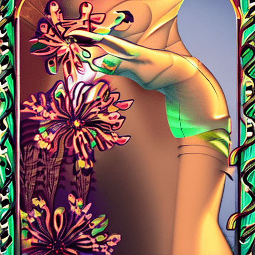 AI generated: "Illustrate a striking scene showcasing the fusion of organic life and cybernetic enhancements. Cent...