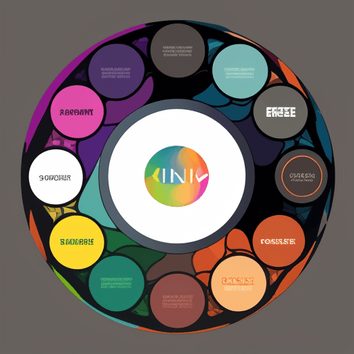AI generated: tshirt logo design vector, A circle-shaped color palette, with each color representing a different f...