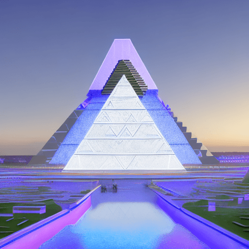 AI generated: : "A monumental futuristic academy inspired by the architecture of a Mayan pyramid, designed with cu...