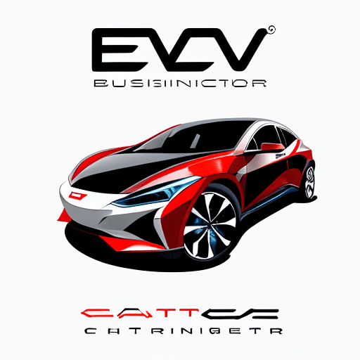 AI generated: vector business logo of ev car charging battery in white, red, and black
