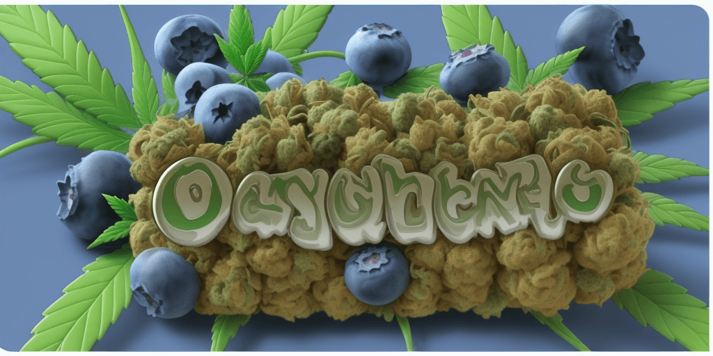 AI generated: cannabis, weed, blue dream weed strain, blueberry, berry, cartoon, anime