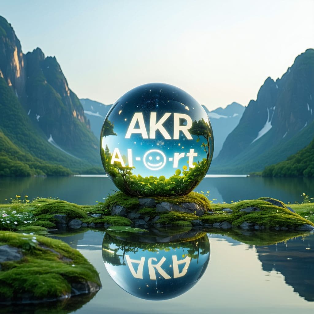 AI generated: Create a symbolic logo for an AI-art studio called "AKR AI-@rt". The written name of the studio shou...