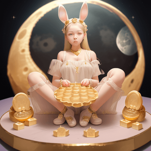 AI generated: A pair of rabbit ears on her head, gold studs, gold anklets on her feet, 18 years old, all transpare...