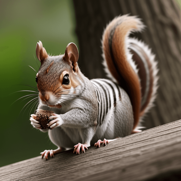 AI generated: close-up photo of a (squirrel, mouse: 0.5)