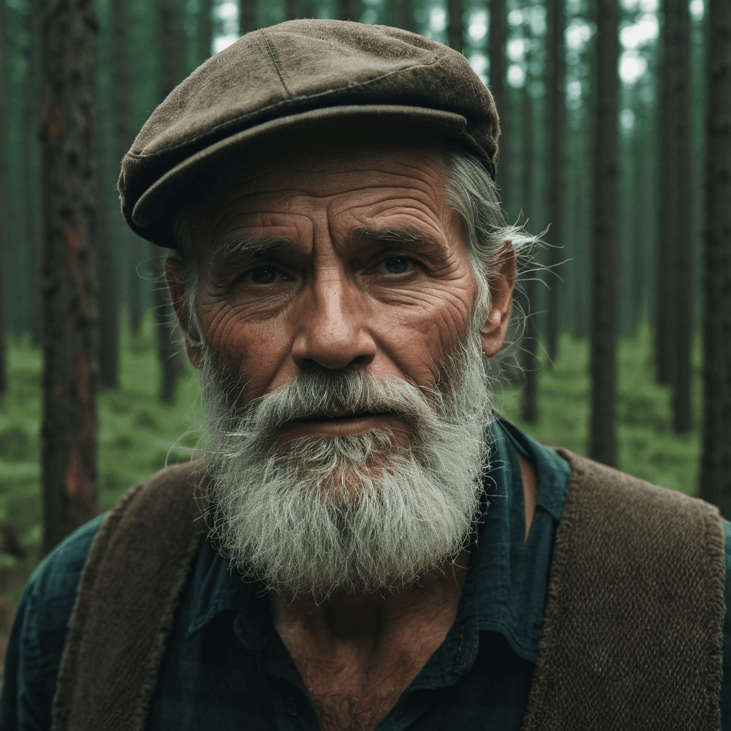 AI generated: old man lumberjack, in a forest --auto --s2